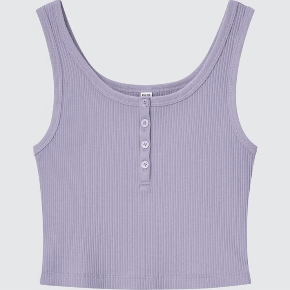 Uniqlo Ribbed Henley Cropped tank
